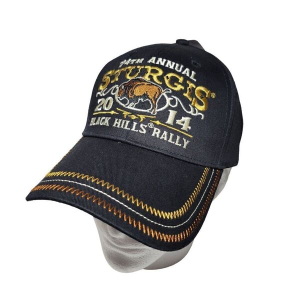 2014 Sturgis Hat 74th Annual Black Hills Motorcycle Rally Adjustable Embroidered - Picture 1 of 12